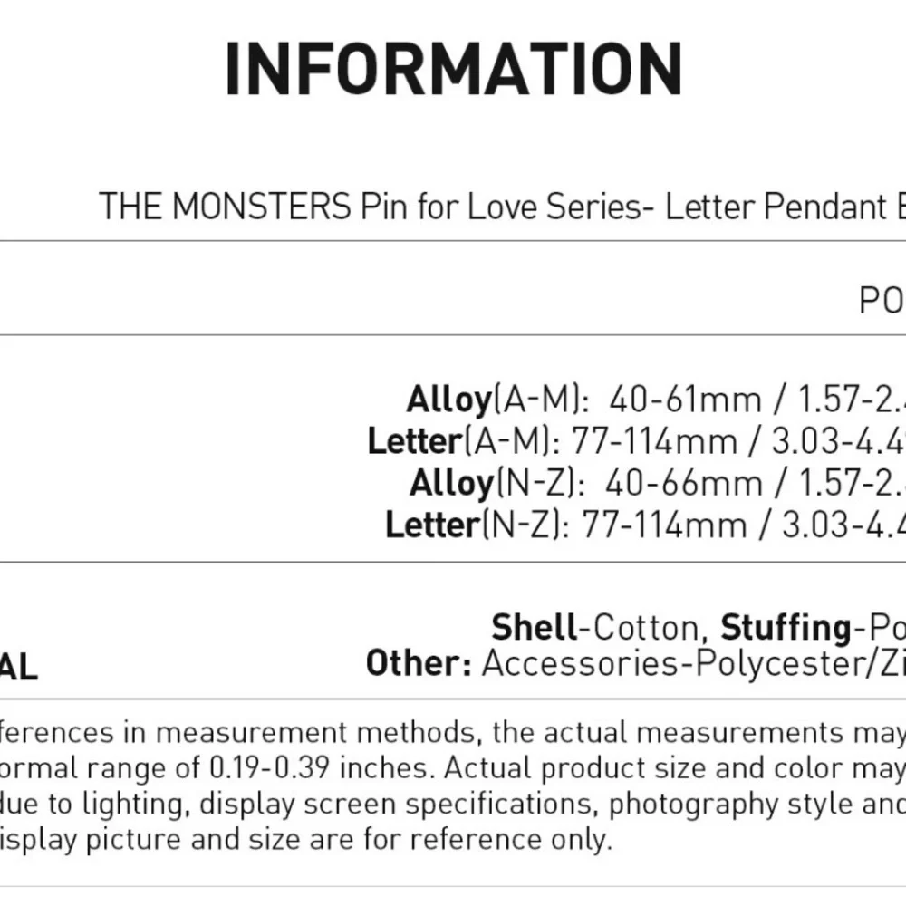 Pin for Love Series Letter Pendant Blind Box